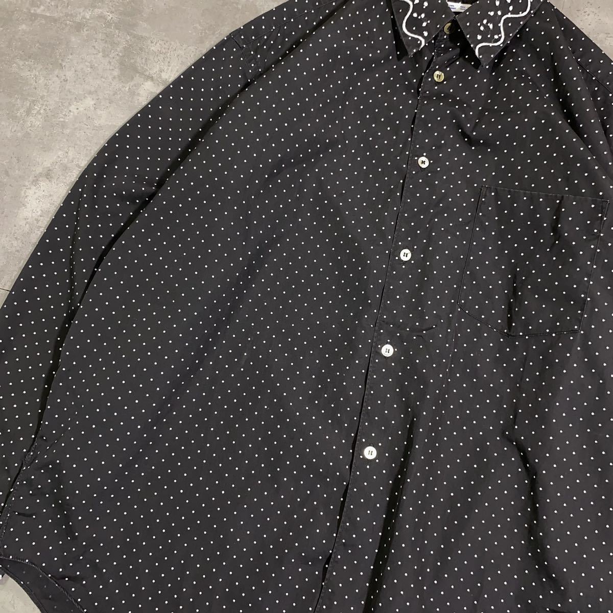 超希少　COMME des GARCONS SHIRT コムデギャルソンシャツ　■刺繍タグ 80s 川久保玲　■ドット 刺繍　■長袖シャツ　■ヴィンテージ_画像6