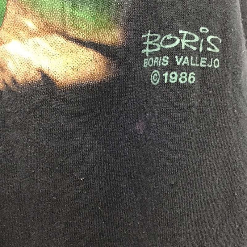 USED L 古着 Tシャツ 半袖 1986年 コピーライト BORIS VALLEJO T Shirt 黒 / ブラック / 10102407_画像7