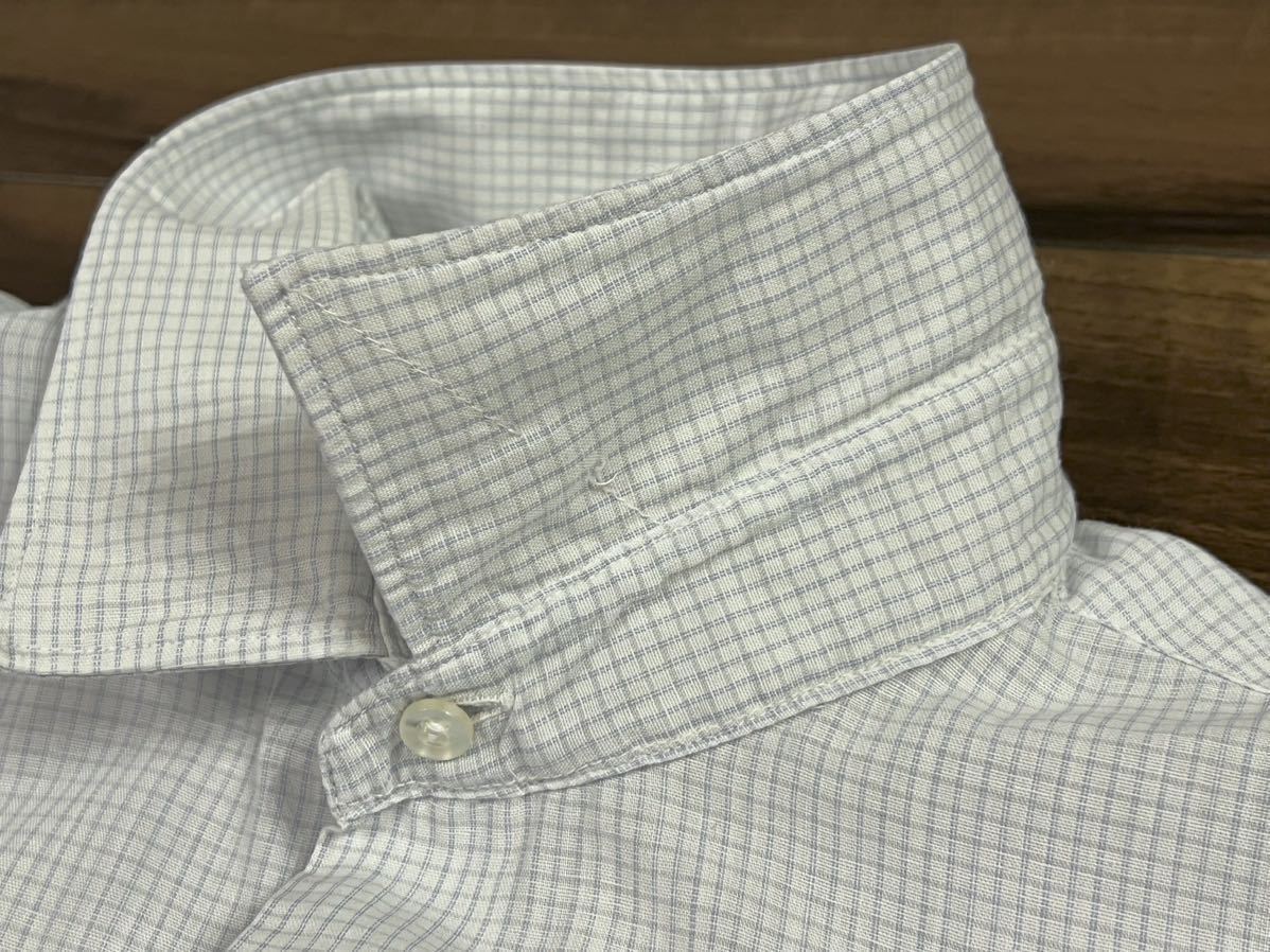 レア60s PENNEY'S TOWNCRAFT刺繍タグ ドレスシャツ 白×格子 マチ付き 15-33 USA製 ビンテージワイシャツ 検ストアブランド40s50s70s80s_画像4