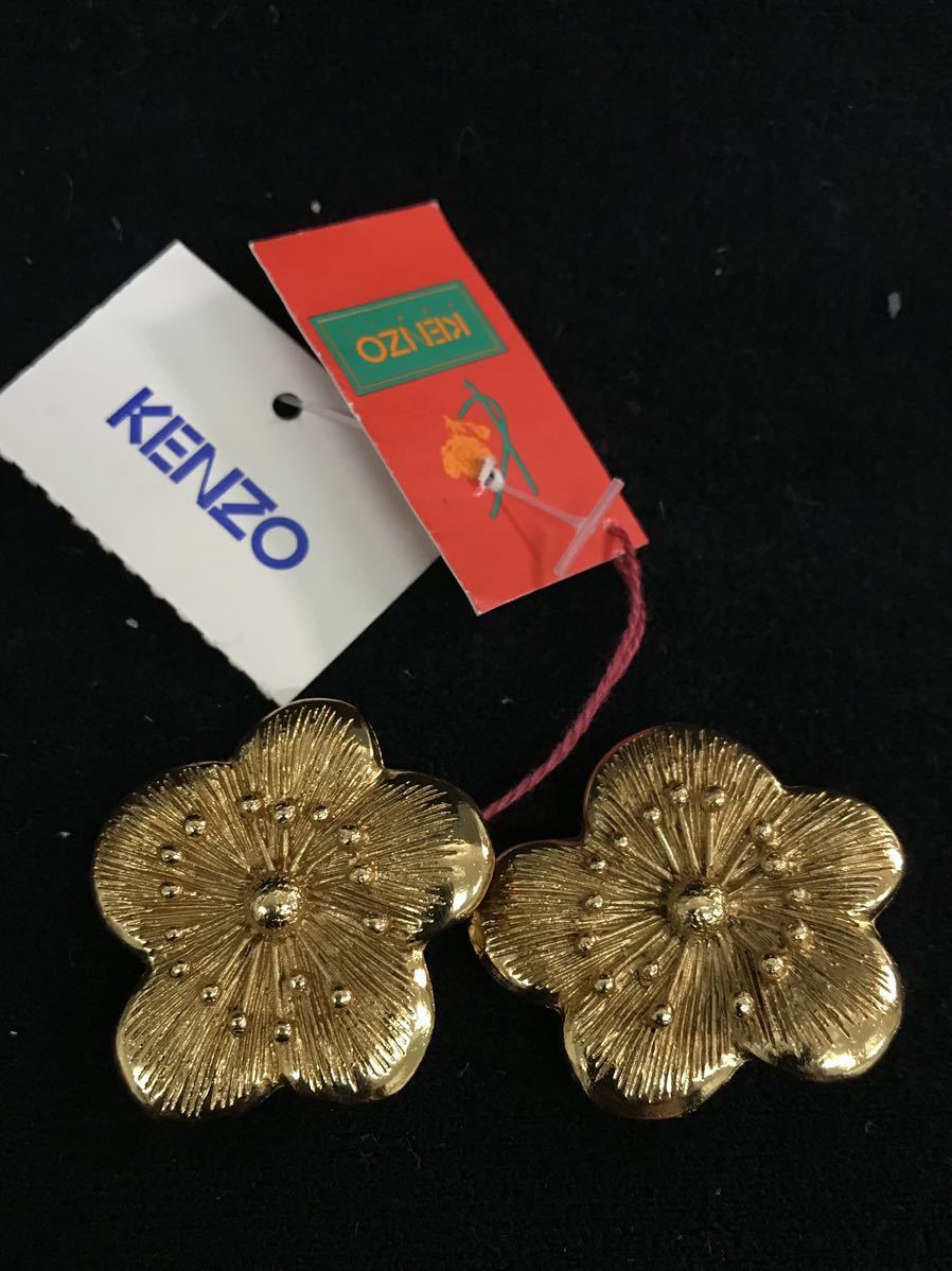 D46★保管未使用品 KENZO｜ケンゾー ネックレス イヤリング ゴールドカラー フラワー/花 チョーカー ゴージャス ヴィンテージ アクセサリー_画像4