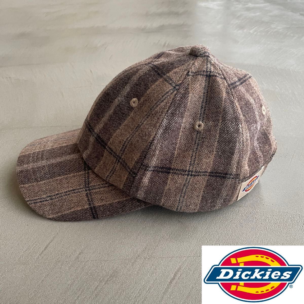 Dickies ウールチェックベースボールキャップ レザーベルト