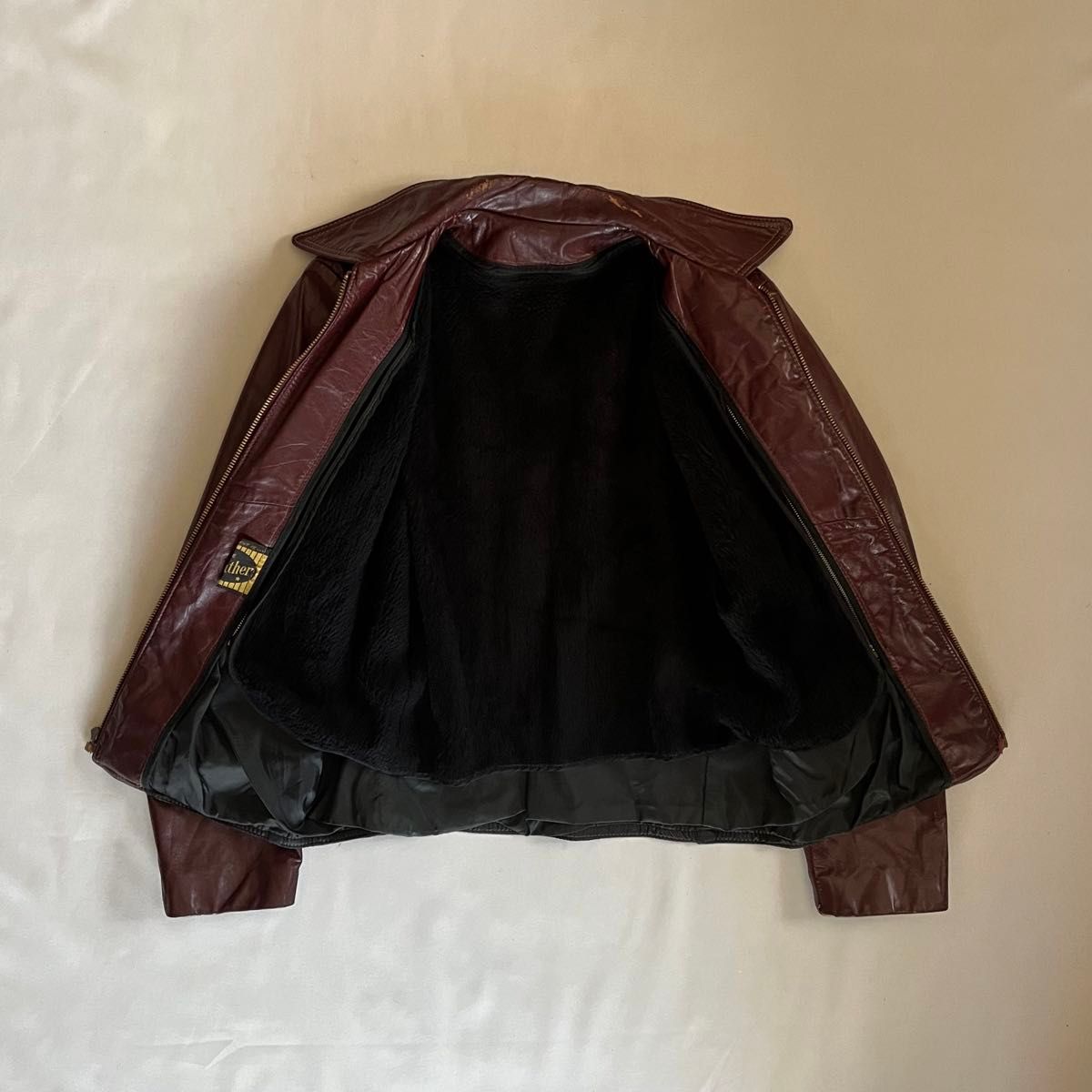 60s vintage】ジップレザージャケット 本革 talonジップ 五角形 60s vintage】ジップレザージャケット 本革 talonジップ 五角形