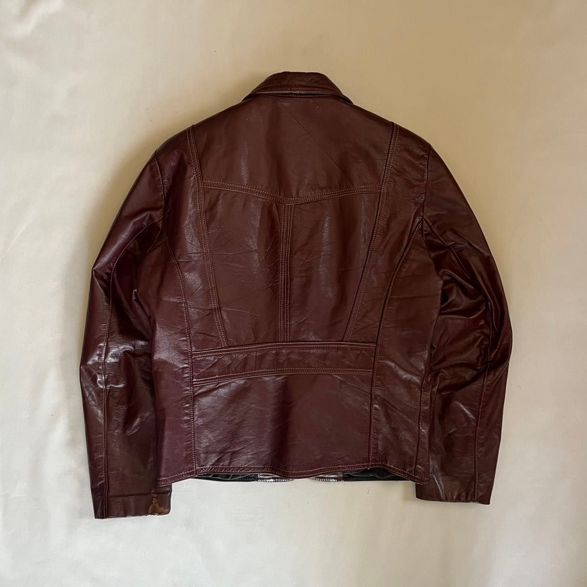 60s vintage】ジップレザージャケット 本革 talonジップ 五角形 60s vintage】ジップレザージャケット 本革 talonジップ 五角形