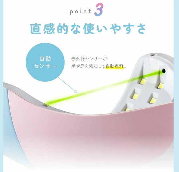 ★1円★訳あり　LED ＆ UV ジェルネイル ライト ネイルライト 肌にやさしい低ヒート機能 自動感知センサー ジェルネイルライト UVライト _画像5