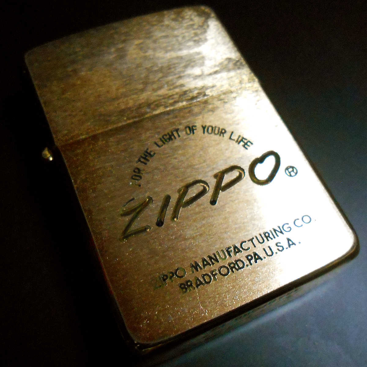 ZIPPO ジッポー 1986年 イタリック 筆記体 ブラス_画像1