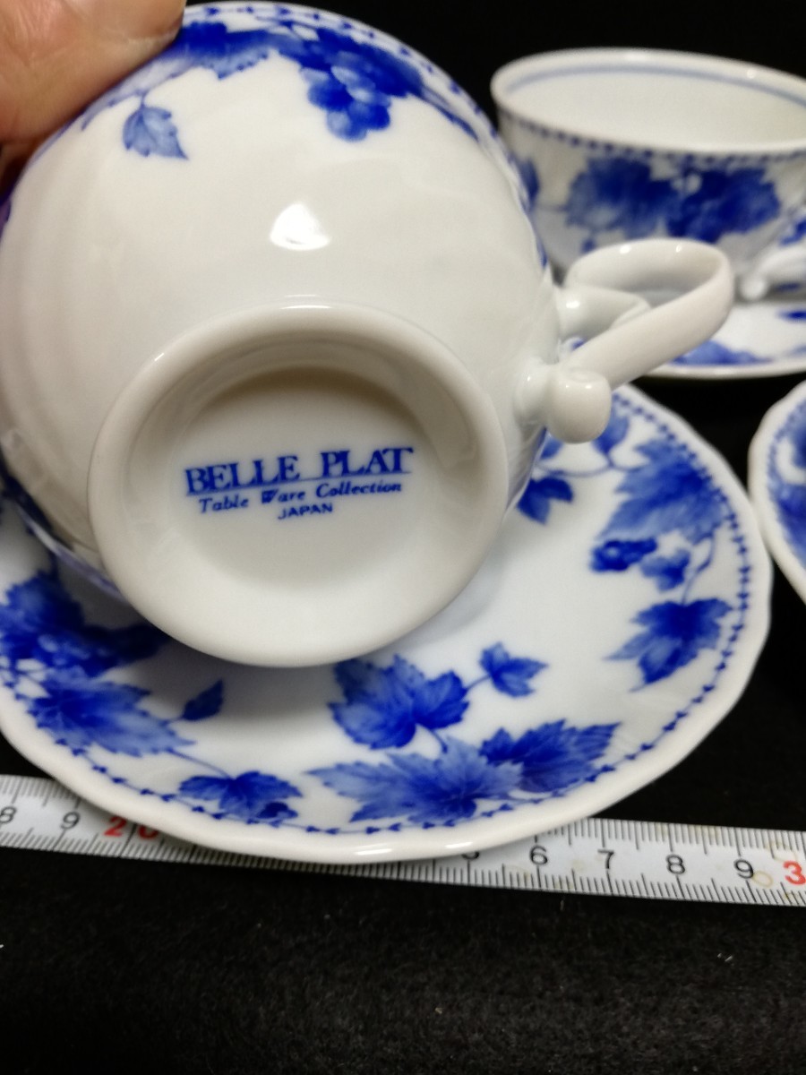 CS1226.【未使用】BELLE PLAT カップ ソーサー コーヒーカップ ティーカップ 花柄 食器 5客セット/80_画像4