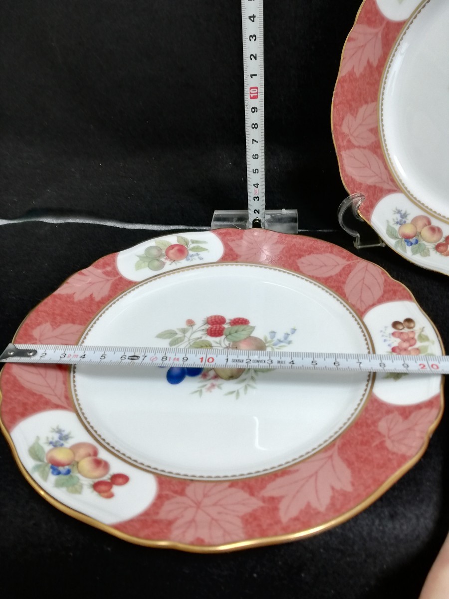 S1252.【美品】Noritake ノリタケ FRUIT MONOGRAM ケーキ皿 プレート 洋食器　中皿　2枚セット/80_画像4