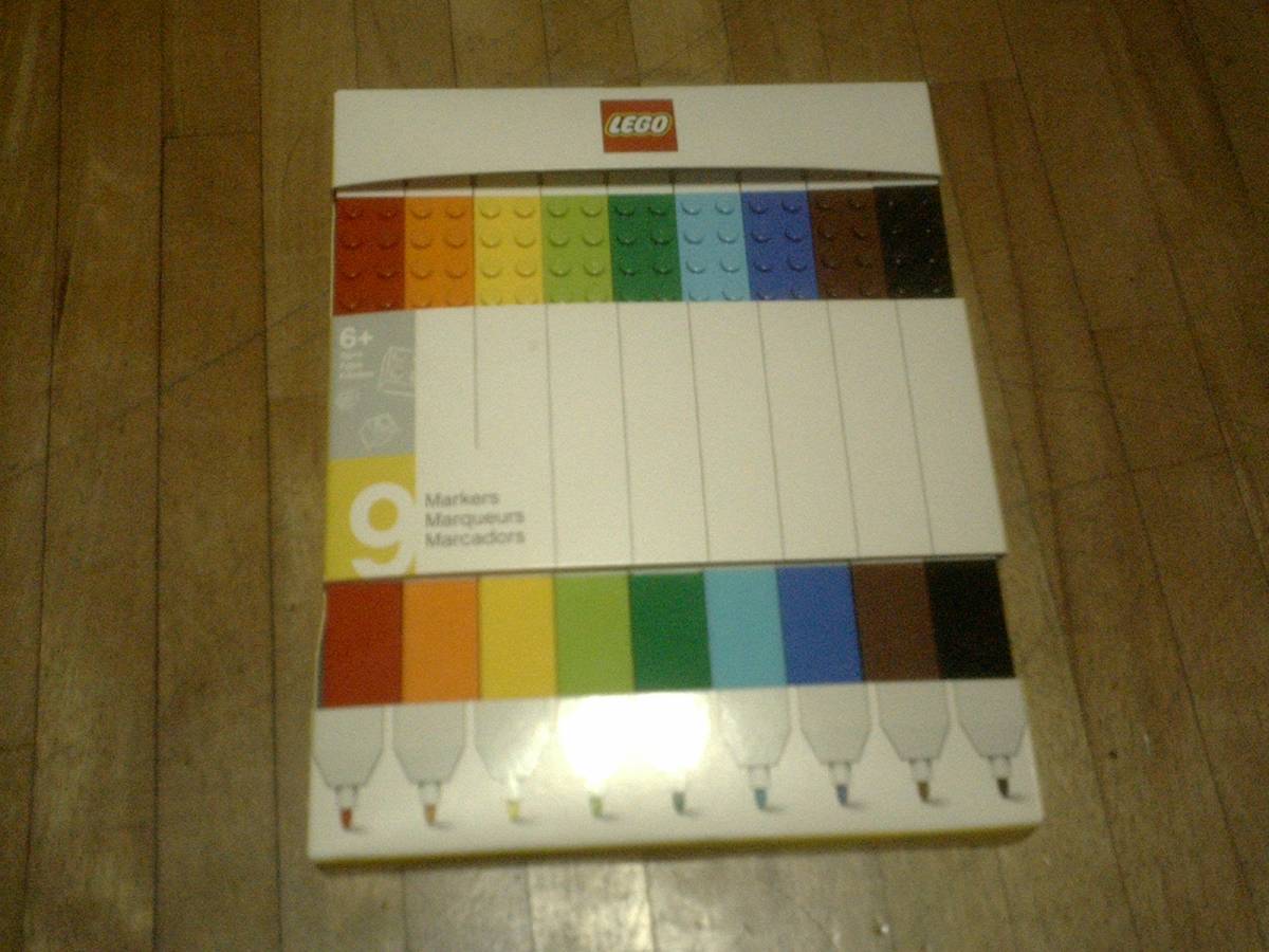§　LEGO カラーサインペン 9色セット 9本セット レゴ ボトル ボックス ★ サインペン レゴブロック legoブロック ステーショナリー ペン_画像1