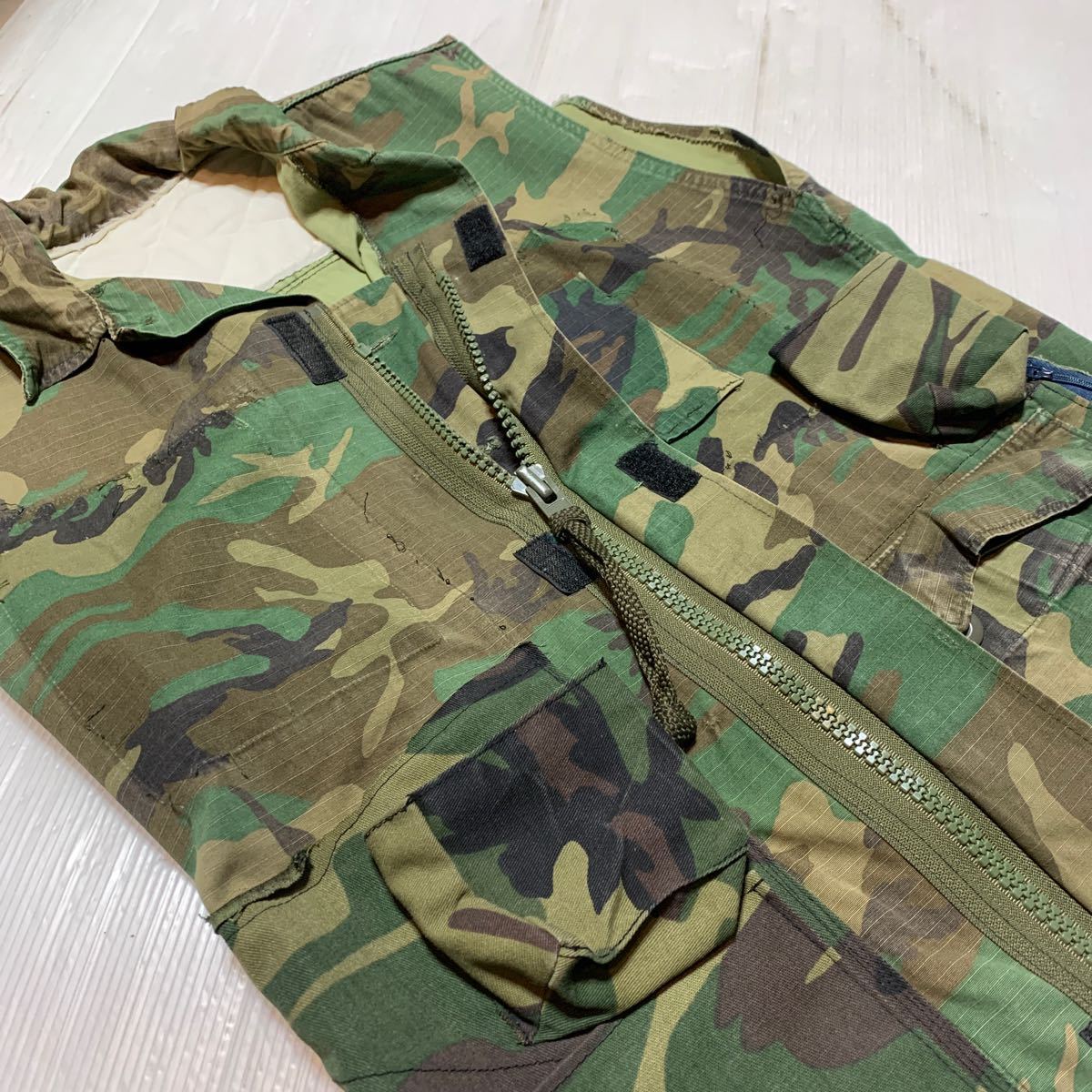 米軍放出品　実物　リーフ　ウッドランド 迷彩 カスタムジャケット　ジッパータイプ　BDU_画像5