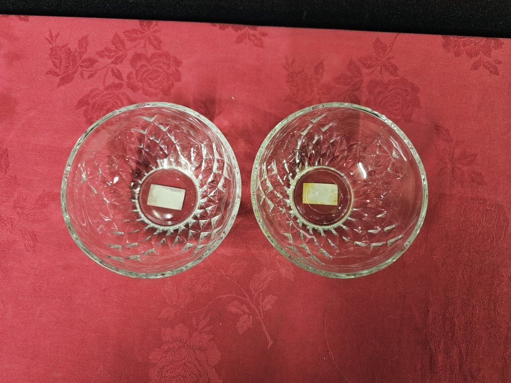 レトロ ガラス 食器　parka glass カットガラス　取り皿　2個セット デザート フルーツ ガラス食器　サイズ約直径12cm高さ6cm　emt1-05　 _画像2