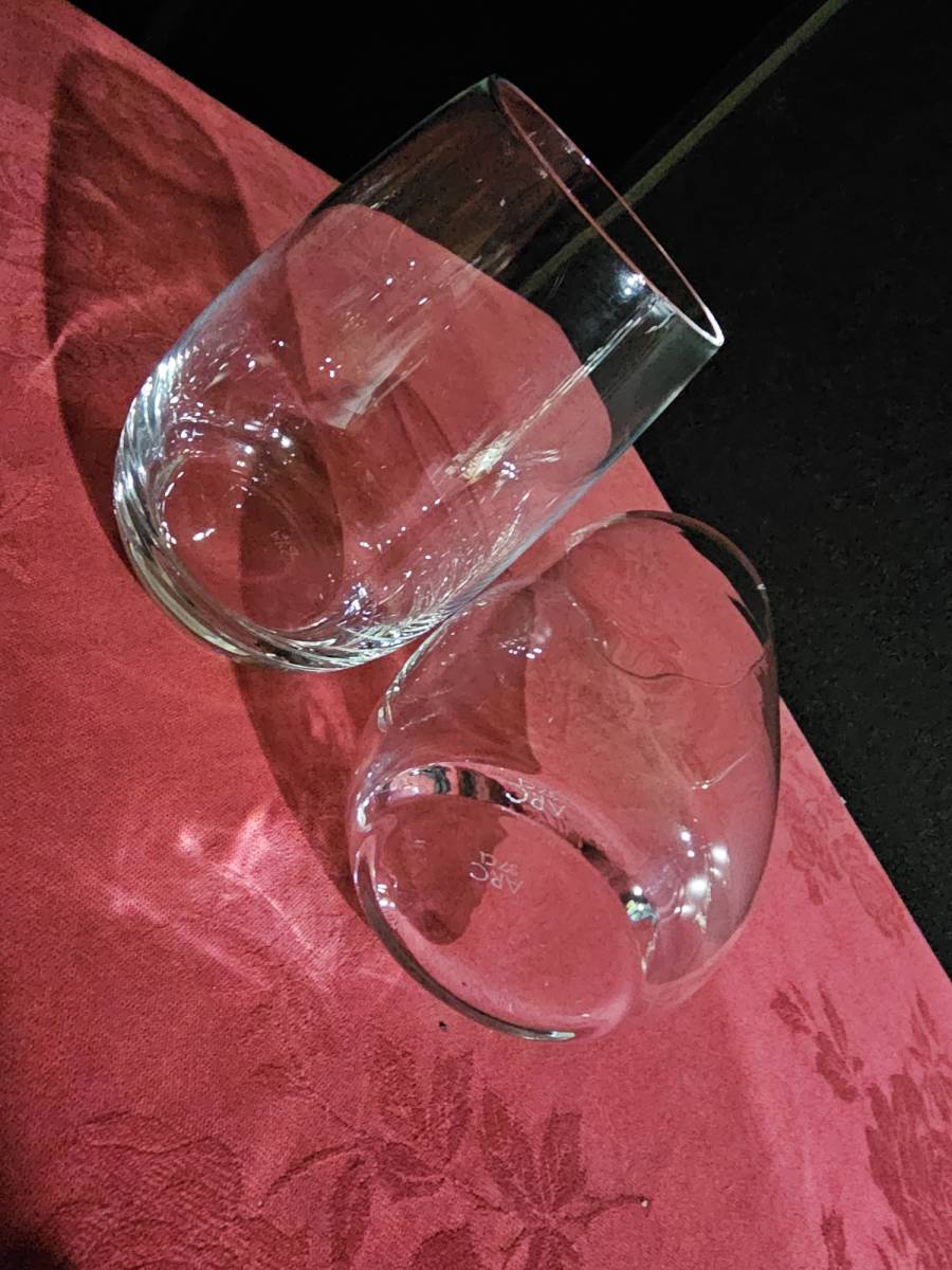 arc アルク社　フランス　ガラス　グラス　フランス製　コップ　２個セット　サイズ約高さ12cm開口部直径6cm　ep-252_画像1