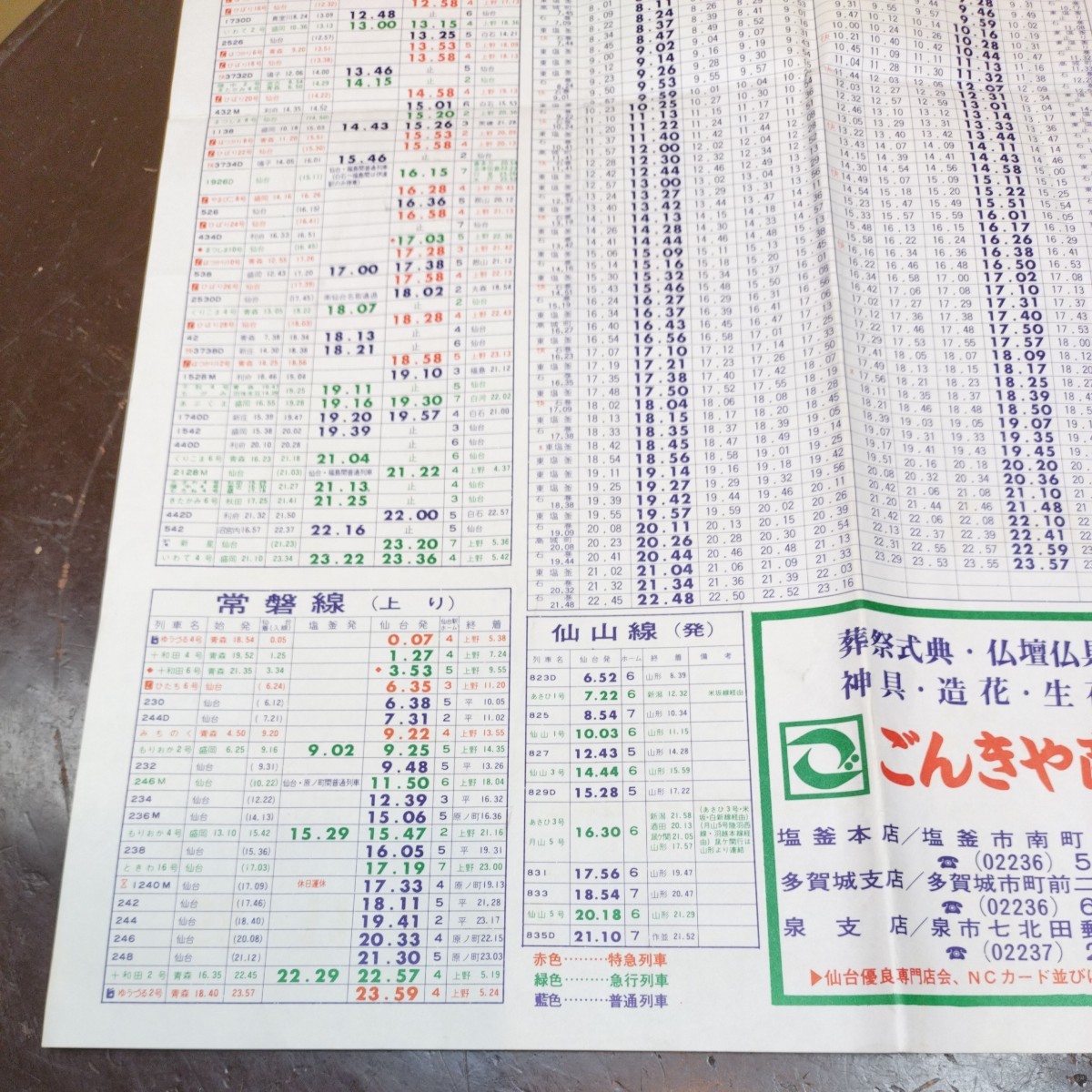 昭和レトロ/鉄道資料/時刻表/国鉄/東北本線/上野・青森間/列車 昭和レトロ/鉄道資料/時刻表/国鉄/東北本線/上野・青森間/列車