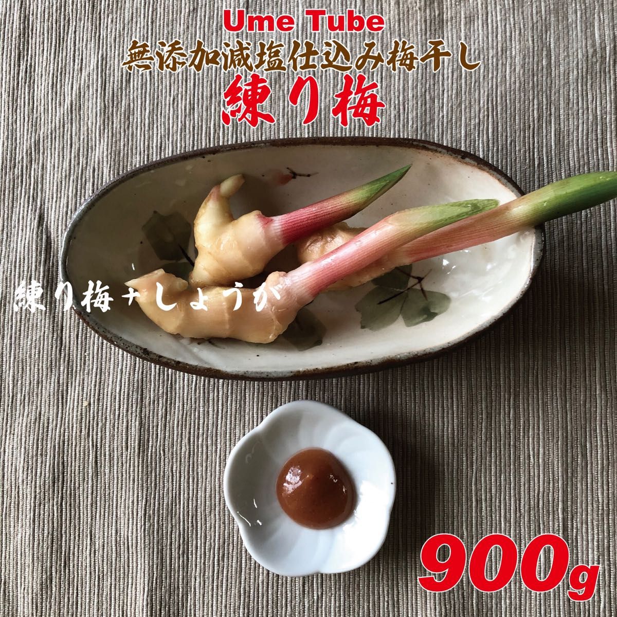 天日塩のシンプル練り梅　UmeTube 900g（450g2点セット）