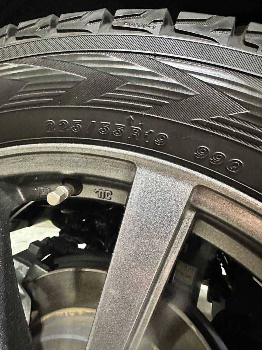 スタッドレスタイヤアルミセット　4本　225/55R19 99Q ヨコハマ　アイスガードG075 バリ山 ハリアー80系等　5-114.3 19-7J ET35 _画像10