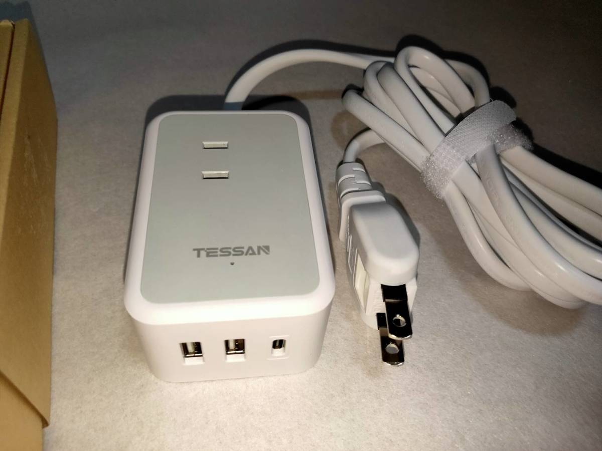 【一円スタート】TESSAN usb-c コンセントタップ 3個AC口 USB-C 1ポート USB-A 2ポート 1円 HAM01_1431_画像3