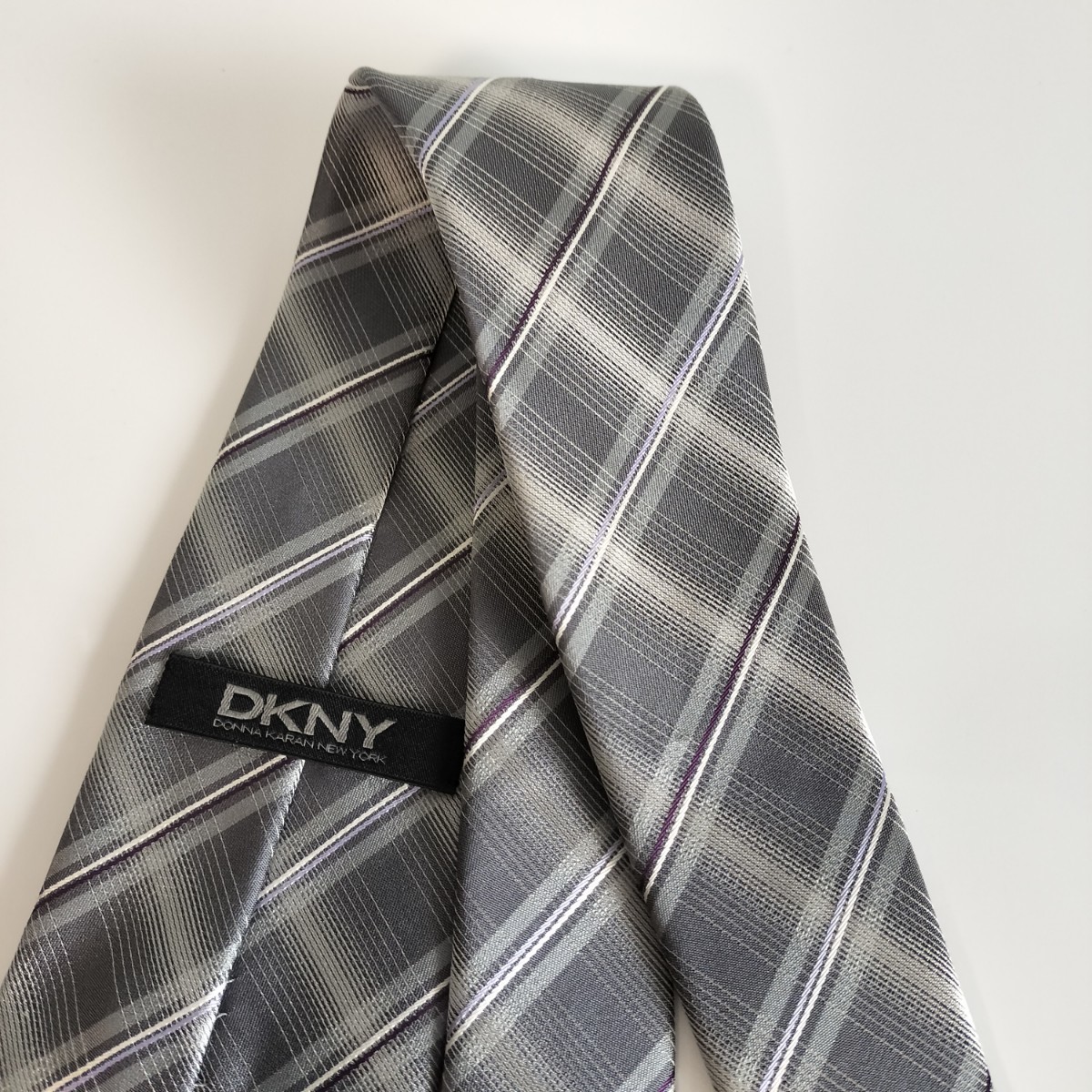 DKNY (ダナキャランニューヨーク)グレーチェックストライプネクタイ_画像8