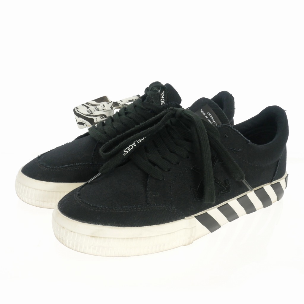 オフホワイト OFF WHITE VULC LOW ローカットスニーカー 靴 42 ブラック 黒 メンズ_画像1