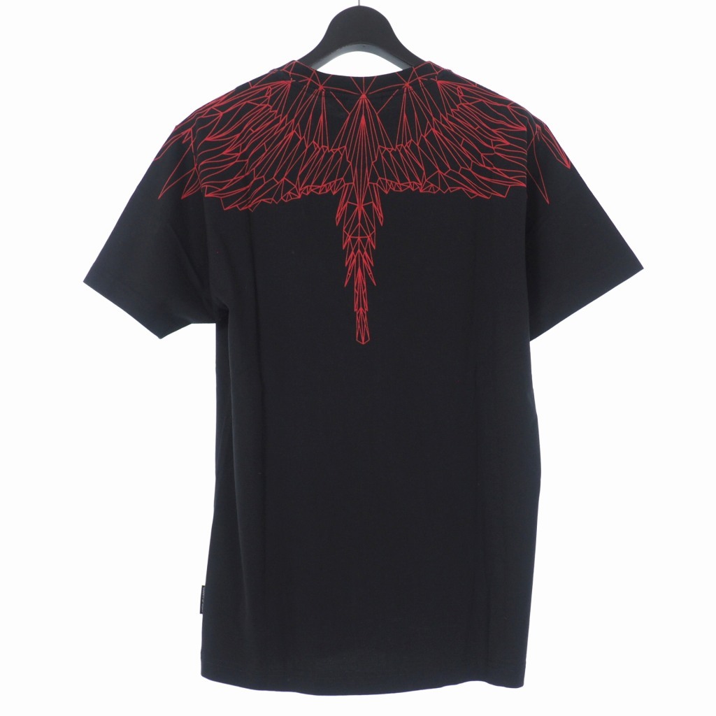 未使用品 マルセロバーロン マルセロブロン MARCELO BURLON RED WINGS レッド ウィングス プリント Tシャツ カットソー M ブラック 黒_画像2