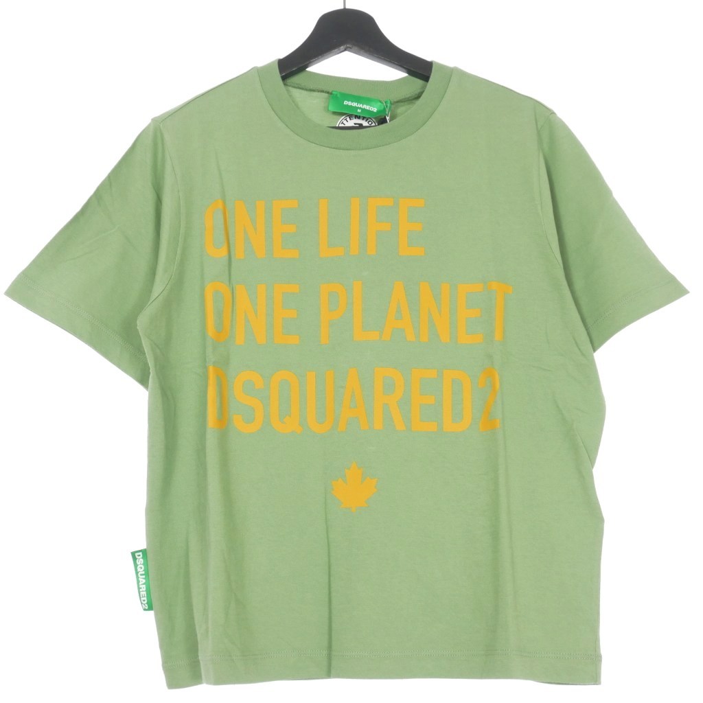  не использовался товар Dsquared DSQUARED2 22SS One Life Ranny Tee принт футболка cut and sewn короткий рукав хлопок M зеленый зеленый S73GC0266 страна 