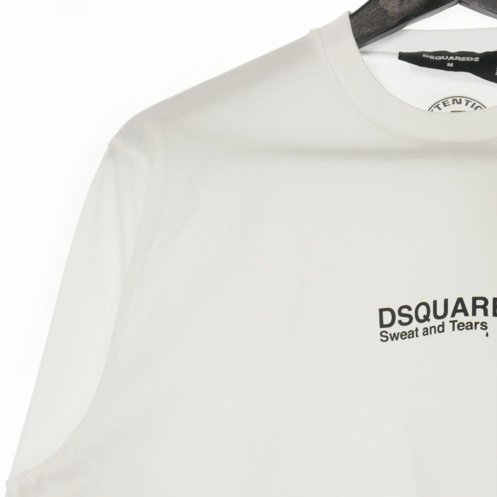 ディースクエアード DSQUARED2 22SS ロゴプリントロンT カットソー 長袖 M ホワイト 白 S74GD1006 国内正規 メンズ_画像4