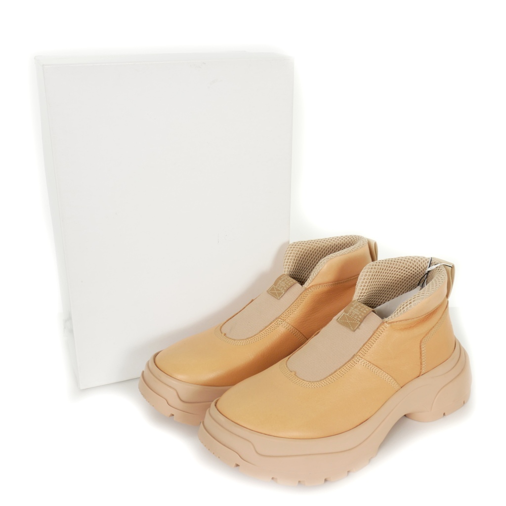 メゾンマルジェラ Maison Margiela 21AW フロントゴア レザーショートブーツ 40 ベージュ S58WS0197 P4353 T7427 国内正規 レディース_画像8