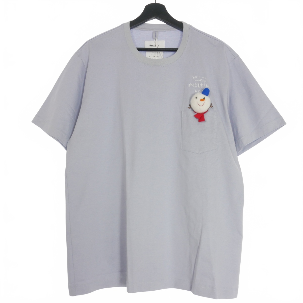 ダブレット doublet T‐SHIRT WITH SNOWMAN Tシャツ スノーマン 雪だるま ライトブルー M 23SS29CS266 メンズ