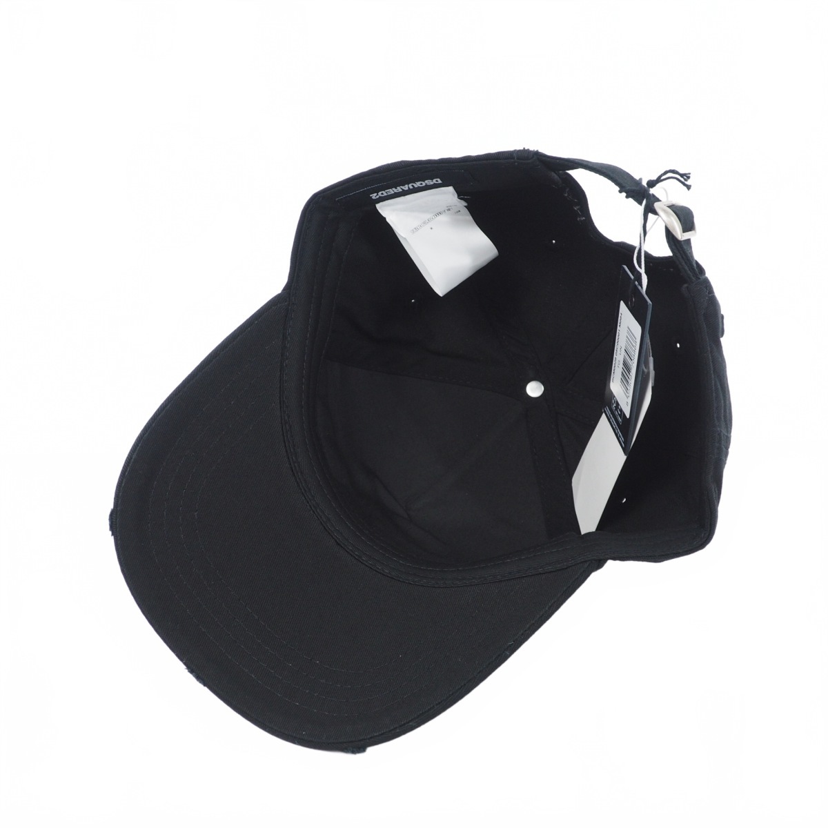 未使用品 ディースクエアード DSQUARED2 21SS ダメージ加工 ロゴキャップ 帽子 黒 ブラック S82BC0028 国内正規 メンズ_画像4