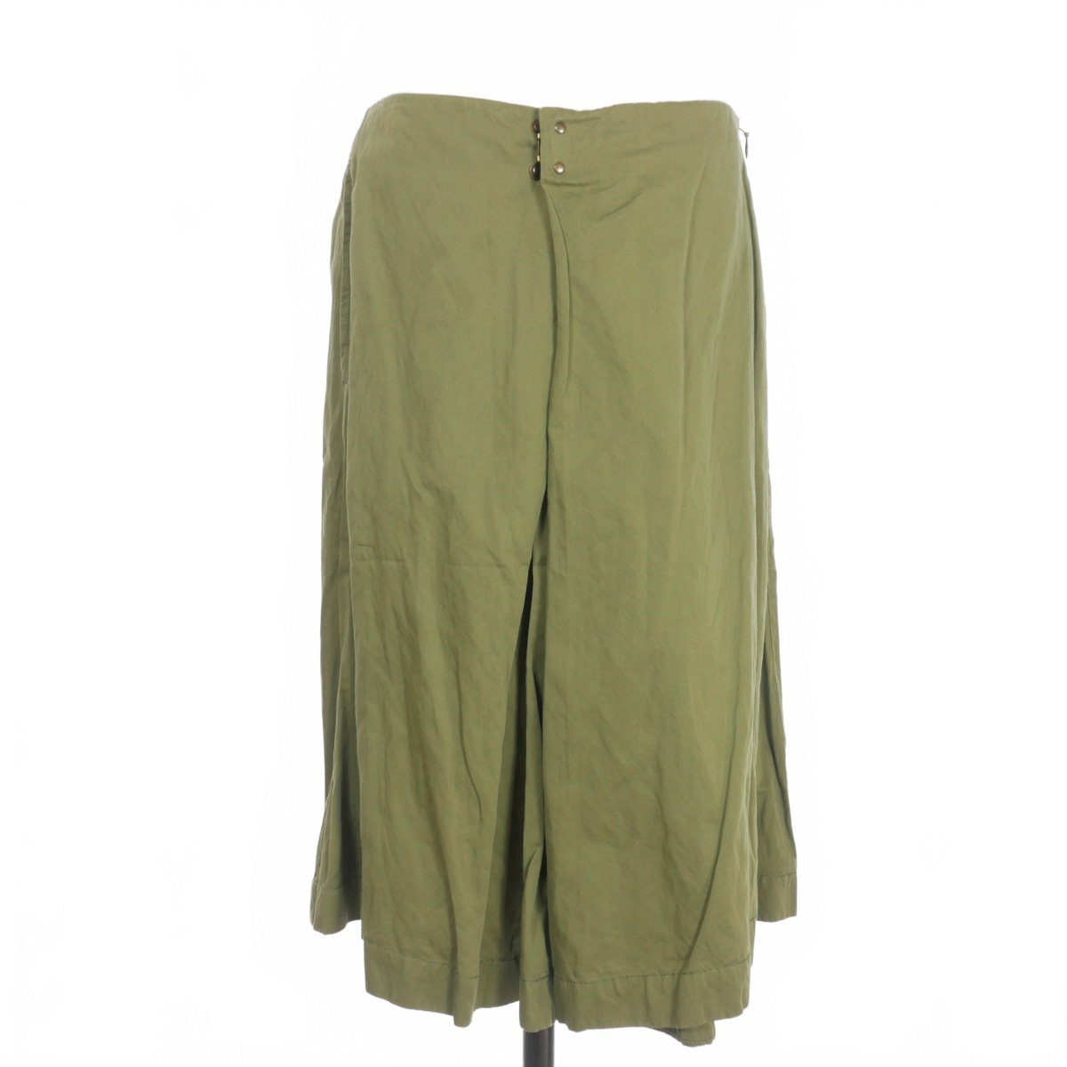 未使用品 ディースクエアード DSQUARED2 22SS Inverted Pleat Skirt コットン プリーツスカート ボトムス サイドジップ 40 グリーン 緑