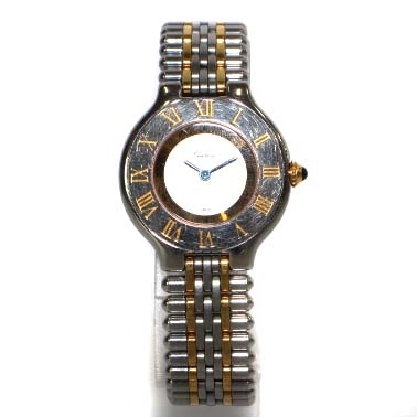Cartier マスト21 ヴァンテアン ローマンベゼル 腕時計 ウォッチ クオーツ アナログ 2針 ラウンド シルバー色 ゴールド色 1340