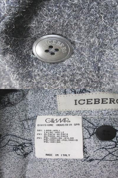 アイスバーグ ICEBERG テーラードジャケット 48 灰系 グレー シングルボタン Tom & Jerry 毛 ウール アルパカ混 ポケット 裏地 イタリア製_画像9