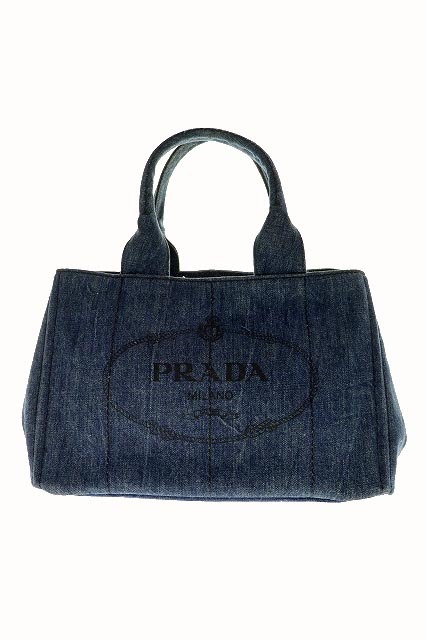 プラダ PRADA カナパ トートバッグ　B1877B　デニム インディゴ【ブランド古着ベクトル】240117☆AA★ レディース