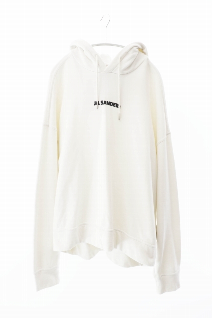 ジルサンダー JIL SANDER JIL SANDER+ ジルサンダープラス 21SS Logo Hoodie ロゴ フーディ プルオーバー パーカー L ホワイト ブランド古