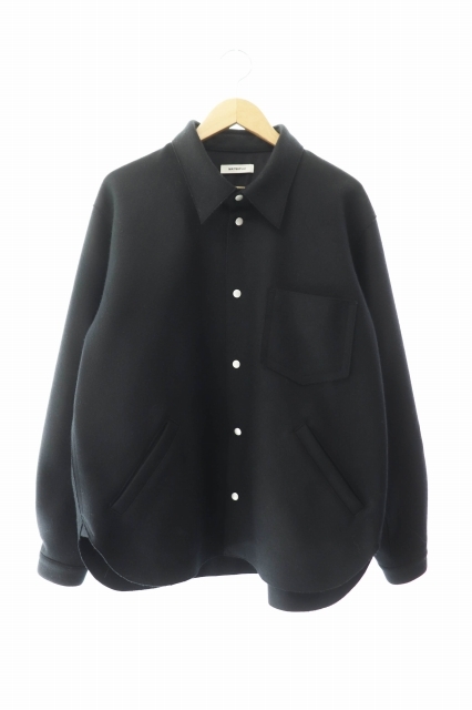 MATSUFUJI マツフジ 23AW MELTON UTILITY SHIRT JACKET メルトン ユーティリティ シャツ ジャケット M233-0103 3 黒 ブラック ブランド古着_画像1