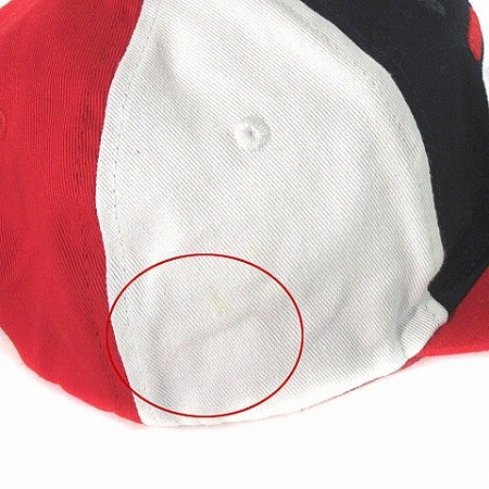  filler FILA hat Baseball cap tricolor big Logo 6 panel snap back red red white white navy blue navy men's 