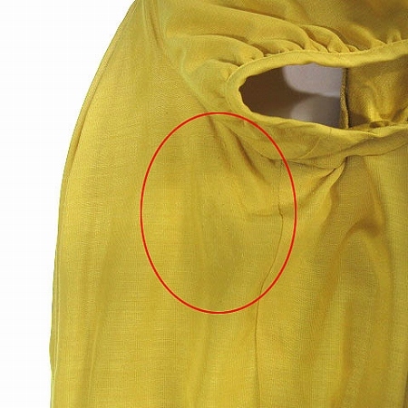 トゥービーシック TO BE CHIC カットソー チュニックシャツ 半袖 プリーツ レース使い 黄色 マスタード 3 レディース_画像7
