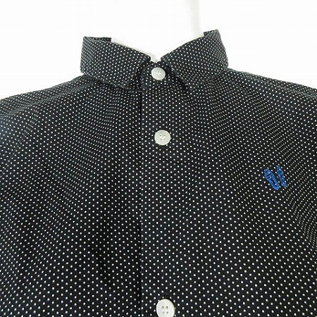 グリン GRIN 近年モデル シャツ 半袖 ドット柄 ワンポイント 刺繍 オーバーサイズ 黒 ブラック 2 レディース_画像4