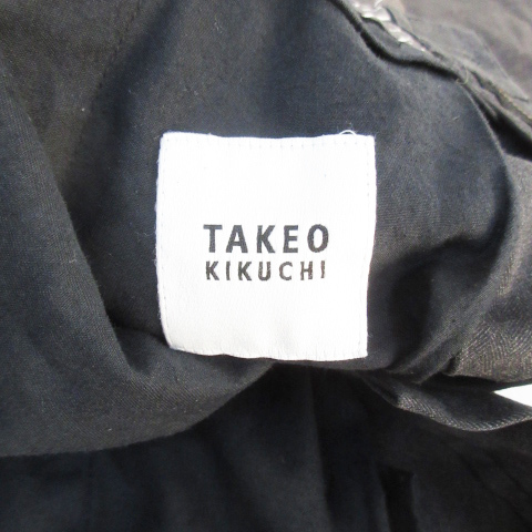  Takeo Kikuchi TAKEO KIKUCHI slacks pants tapered pants long height herringbone pattern 2 charcoal gray /FF12 men's 