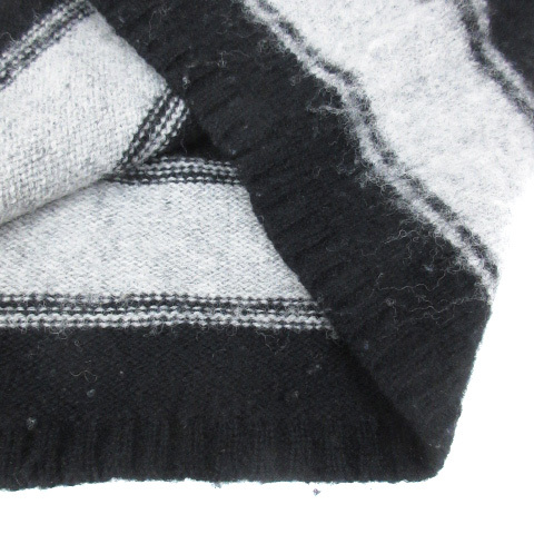  зеленый этикетка сирень расческа ng United Arrows вязаный свитер длинный рукав вырез лодочкой окантовка рисунок S чёрный . серый черный /FF29 мужской 
