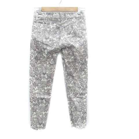  Untitled UNTITLED skinny pants long height peiz Lee pattern 2 eggshell white gray /HO31 lady's 