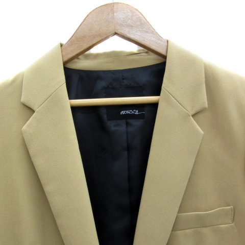  Moussy moussy tailored jacket middle height single button total lining plain 2 mustard yellow /YS29 lady's 