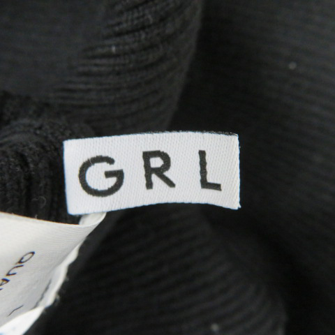 グレイル GRL セットアップ 上下 キャミソールワンピース ロング丈 カットソー ショート丈 長袖 タートルネック L 黒 ブラック レディース_画像6