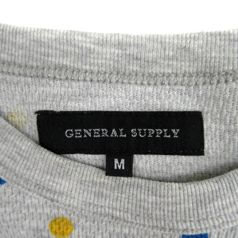 ジェネラルサプライ GENERAL SUPPLY Tシャツ カットソー 半袖 ラウンドネック ドット柄 M マルチカラー グレー /SM15 メンズ_画像4
