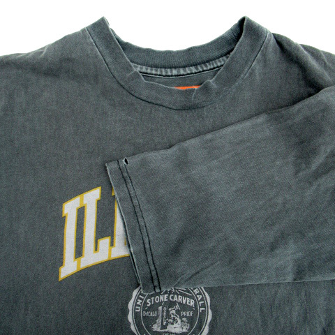 ユニバーサルオーバーオール UNIVERSAL OVERALL Tシャツ カットソー 七分袖 ラウンドネック プリント オーバーサイズ F グレー レディース_画像3