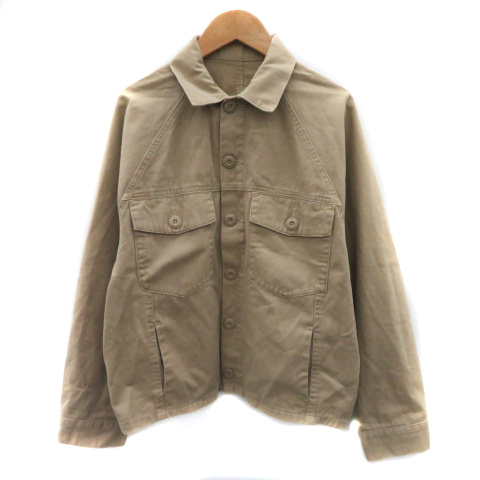  azur bai Moussy AZUL by moussy turn-down collar jacket middle height plain oversize S beige /YK8 lady's 