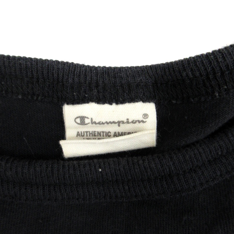 チャンピオン CHAMPION Tシャツ カットソー 半袖 ラウンドネック ロゴ刺繍 L 黒 ブラック /SM22 メンズ_画像5
