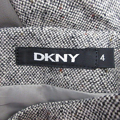 ダナキャランニューヨーク DKNY スカート フレア ロング バックファスナー 切替 シースルー ウール 無地 4 グレー ボトムス /BT レディース_画像8