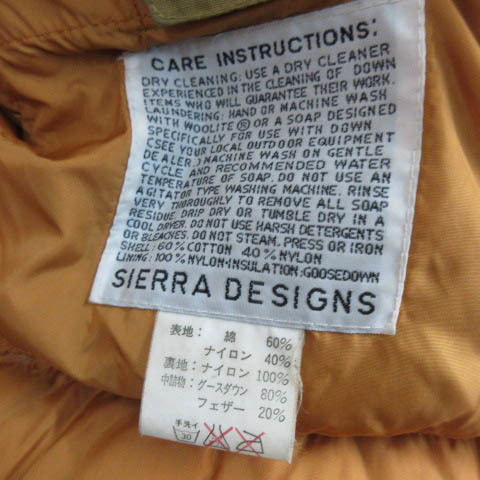  sierra design SIERRA DESIGNS down jacket beige brown group M 90s Vintage 3ps.@ tree tag large . sport ( stock ) men's 