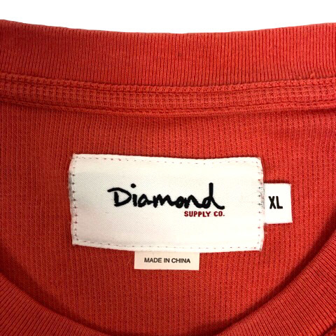 ダイヤモンドサプライ Diamond SUPPLY Tシャツ クルーネック コットン ロゴ 半袖 XL ピンク メンズ_画像3