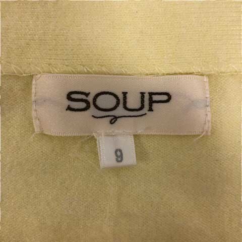 スープ SOUP ニット セーター クルーネック ストレッチ 無地 長袖 9 黄 イエロー レディース_画像3