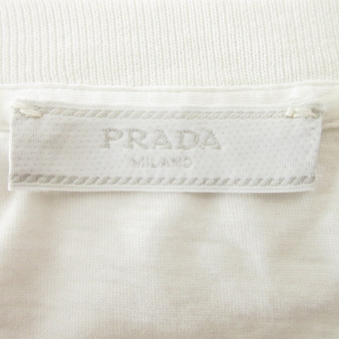 プラダ PRADA Tシャツ カットソー 半袖 S 白 ホワイト ■GY09 メンズの画像4